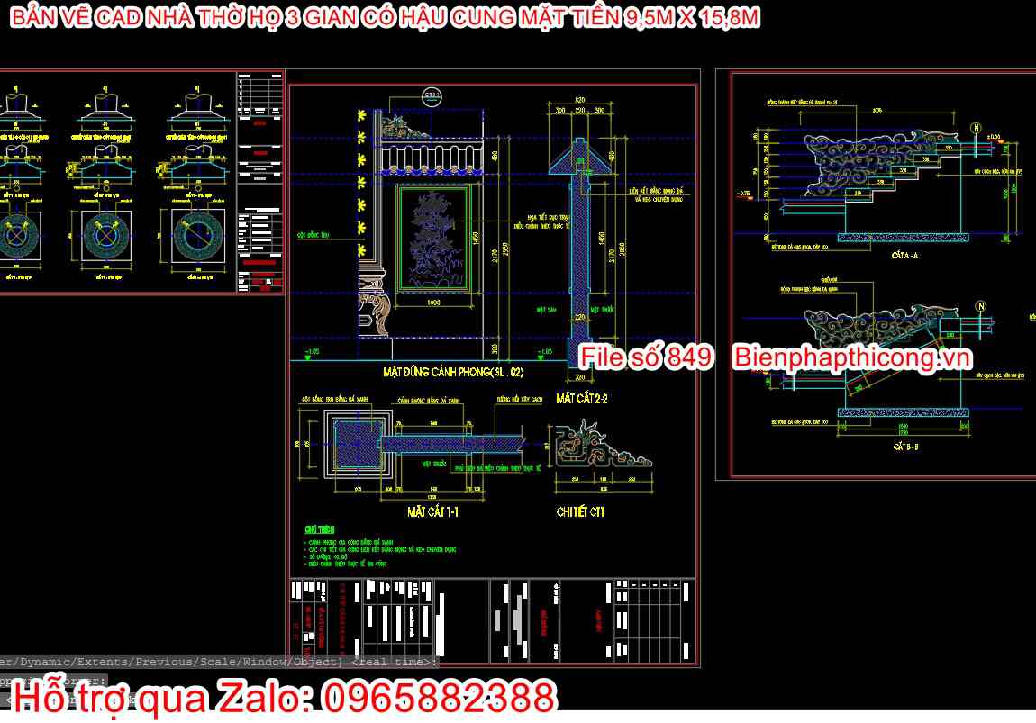 Thiết kế mặt đứng cánh phong cad.