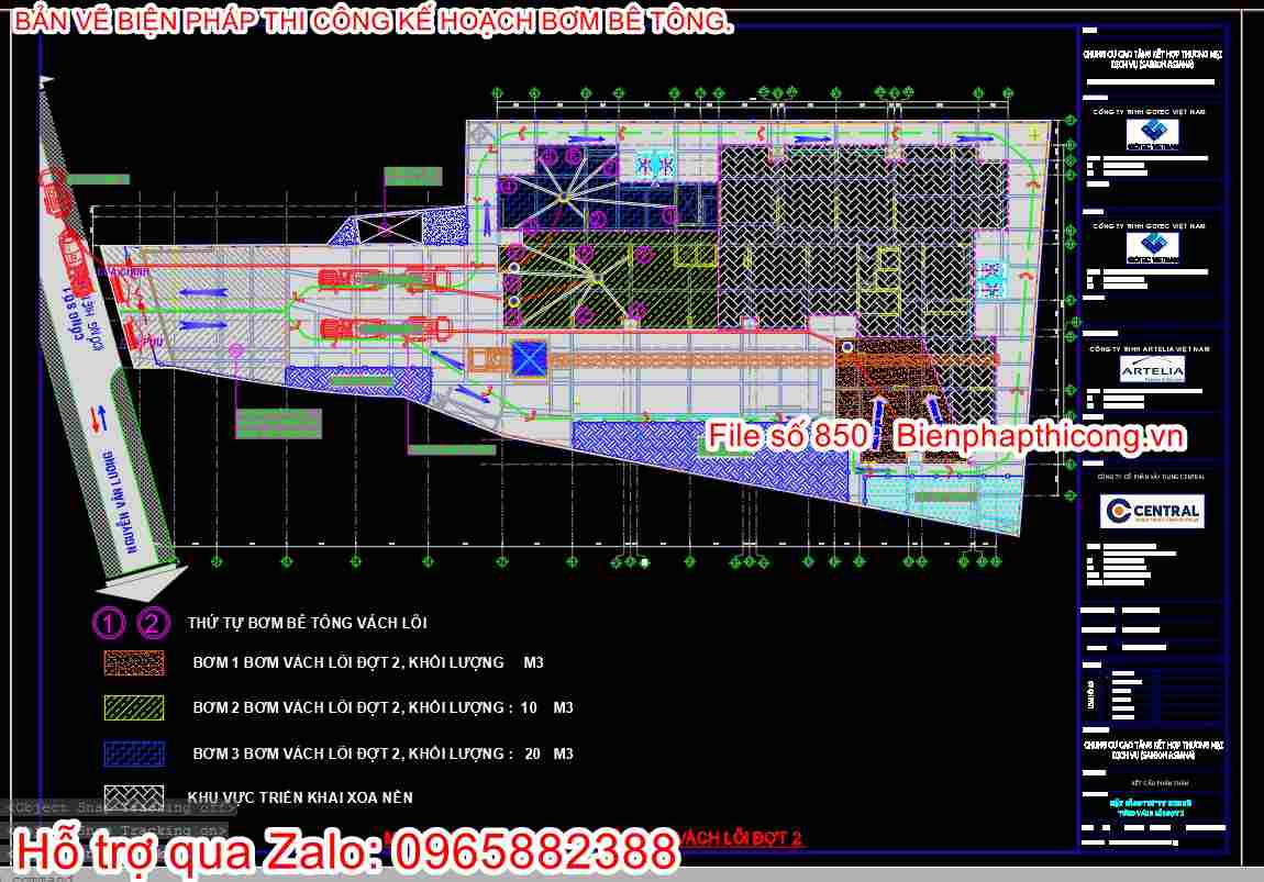 Mặt bằng logistruc bơm vách bê tông đợt 2.