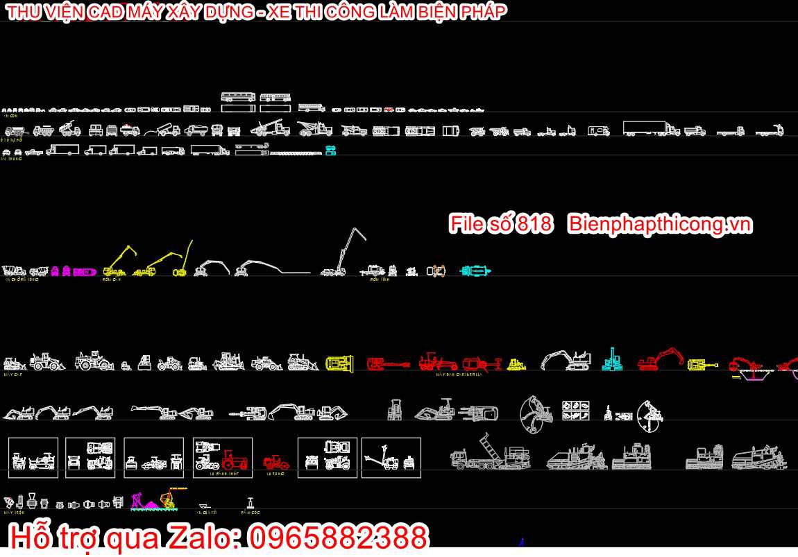 Tải thư viện cad máy xây dựng hay.