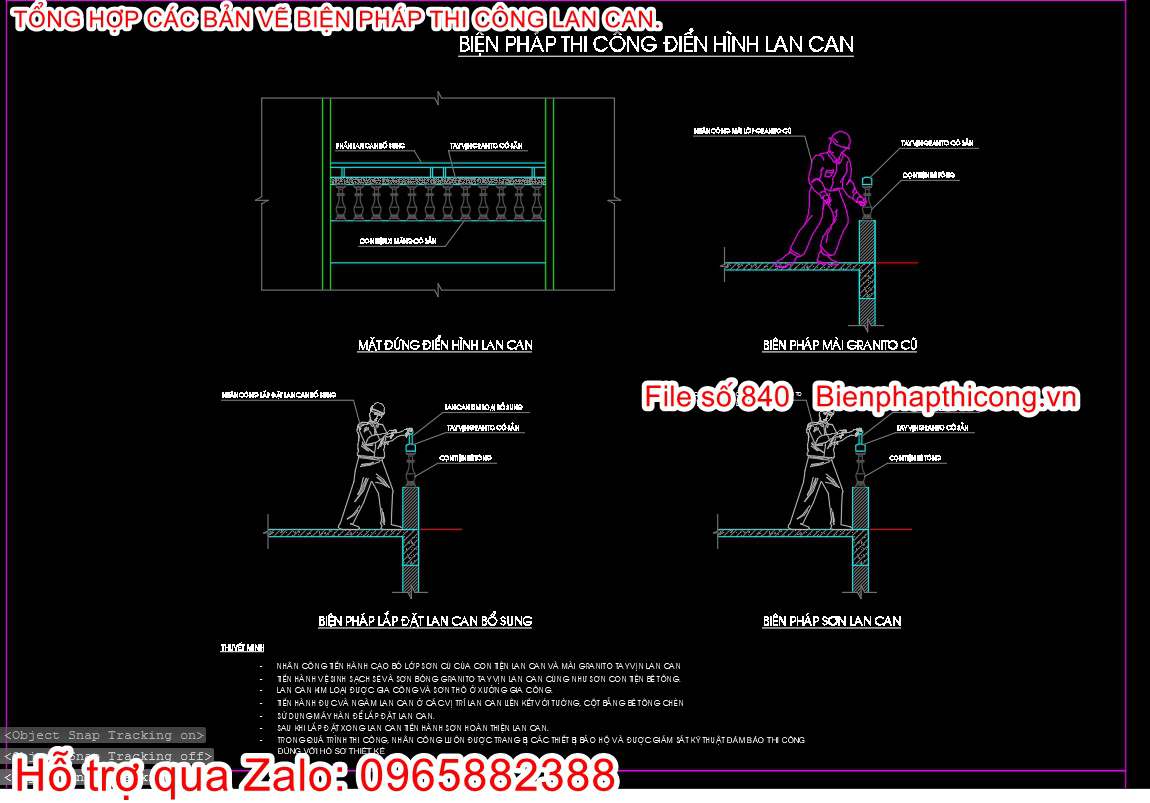 Bản vẽ bptc lan can con tiện.