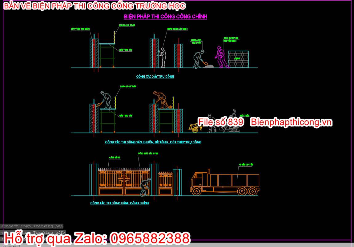 Bản vẽ bptc lắp dựng cổng chính.