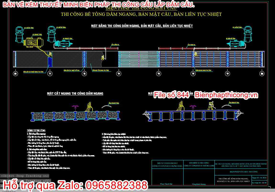 Bản vẽ bptc mặt cầu bê tông dầm ngang.