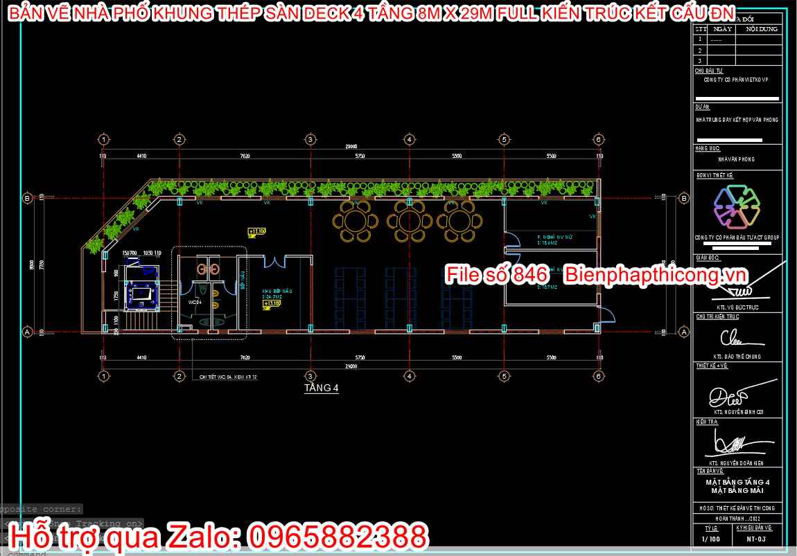 File thiết kế khung thép 4 tầng sàn deck.