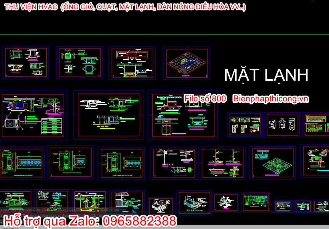 Thư viện mặt lạnh điều hòa autocad.