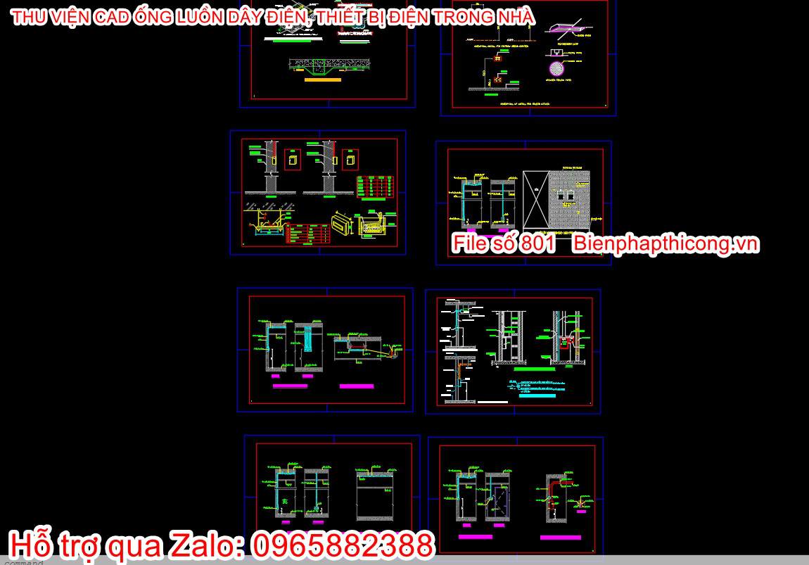 Bản vẽ autocad ống luồn dây thiết bị điện.