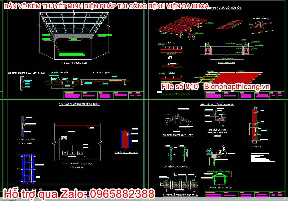 Bản vẽ bptc chống sét bệnh viện.