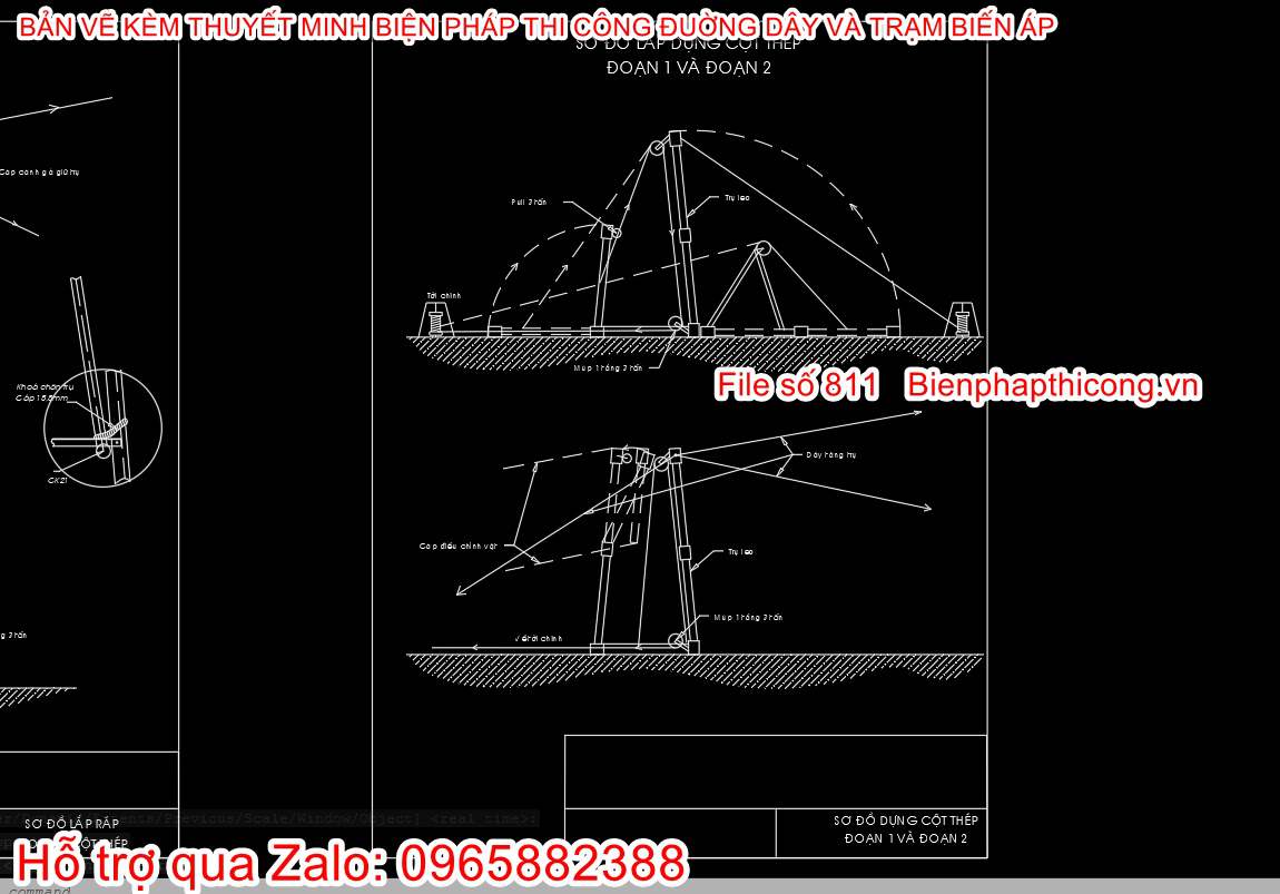 Bản vẽ bptc lắp dựng cột thép.