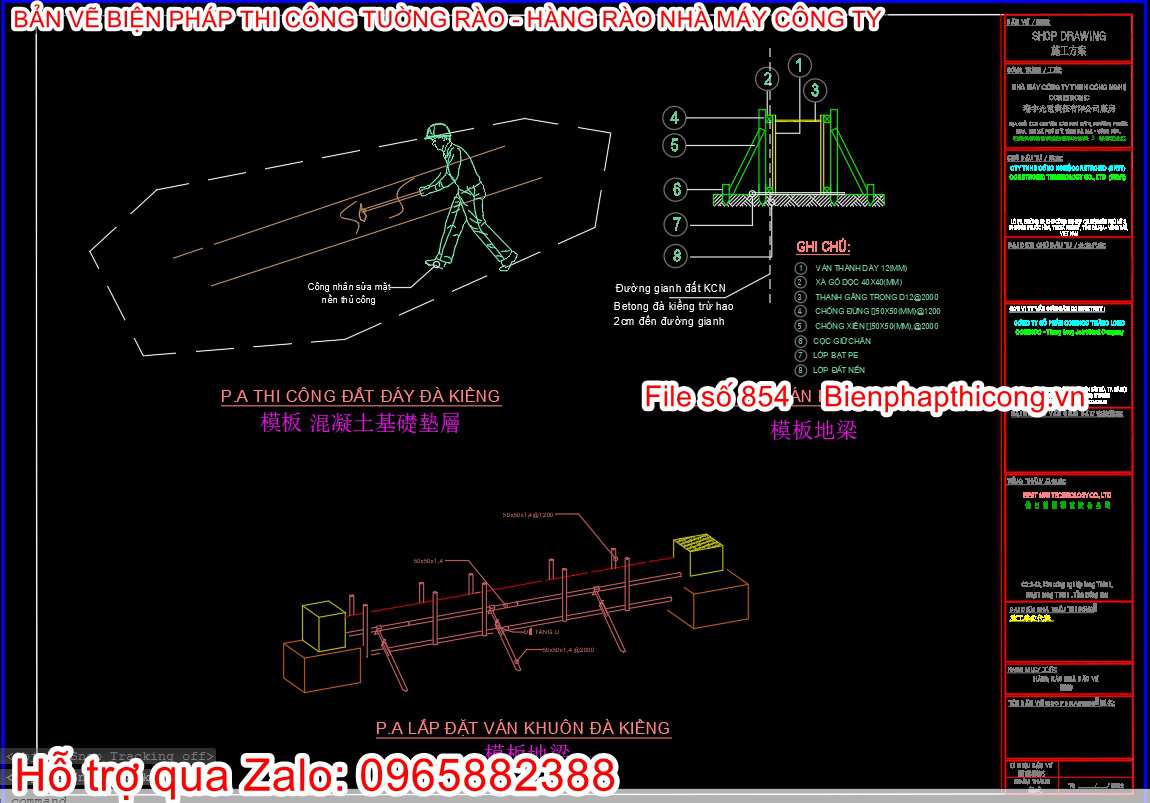 Bản vẽ bptc ván khuôn đà kiềng.