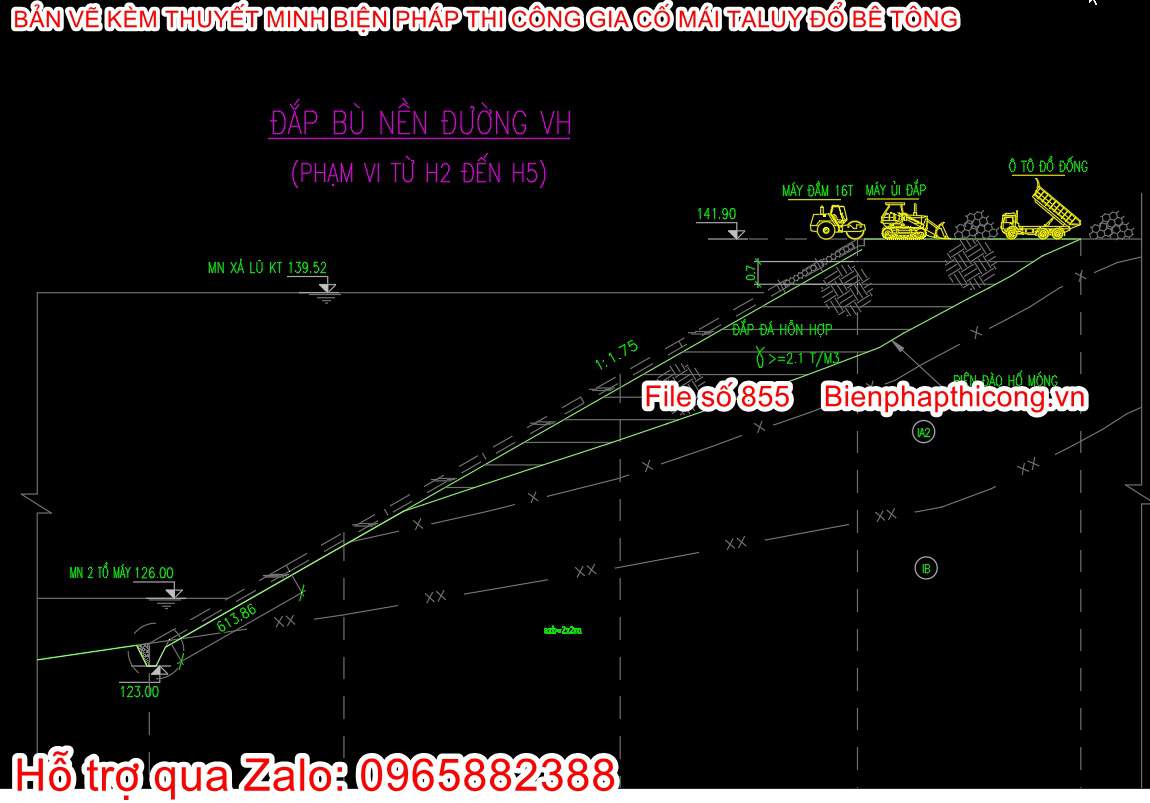 Biện pháp tổ chức thi công đắp bù nền đường.