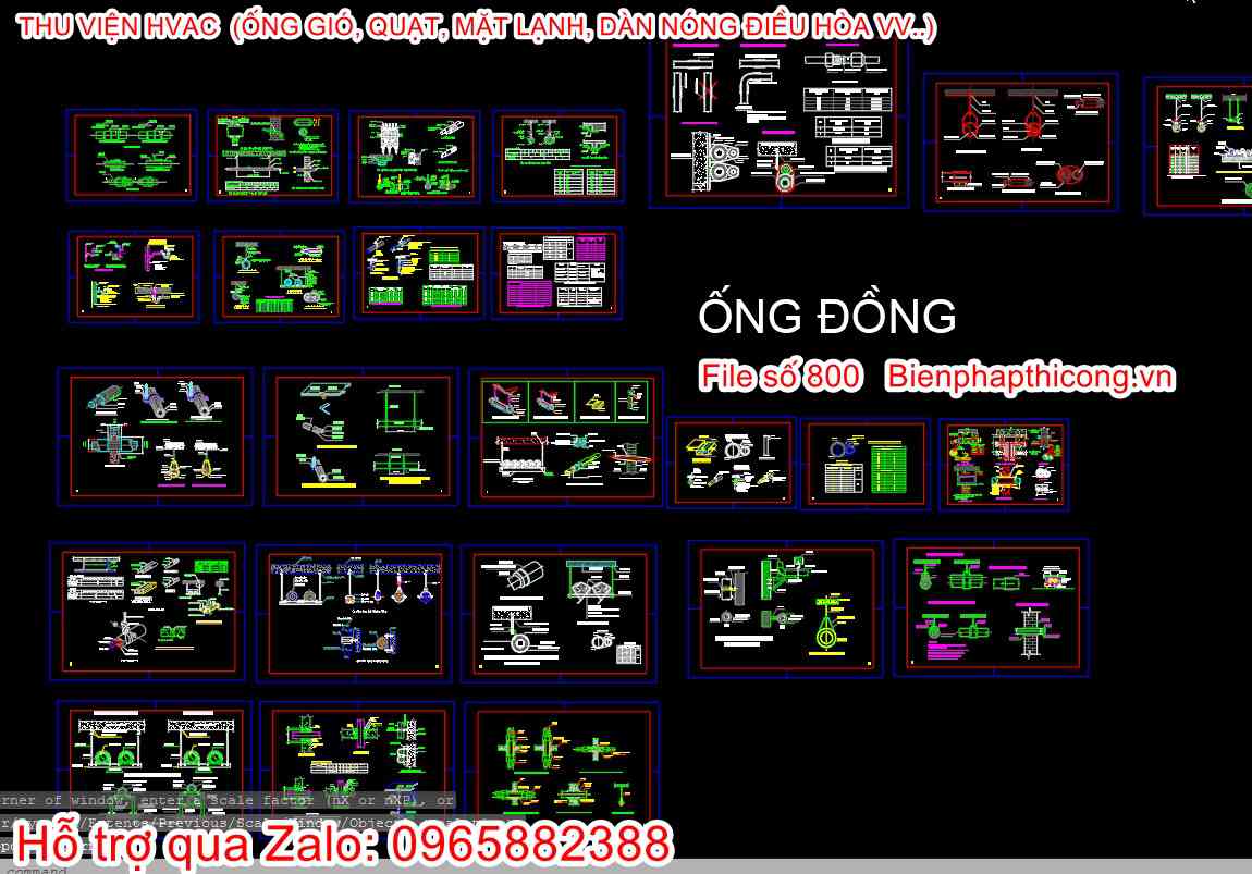 Thư viện ống đồng điều hòa autocad.