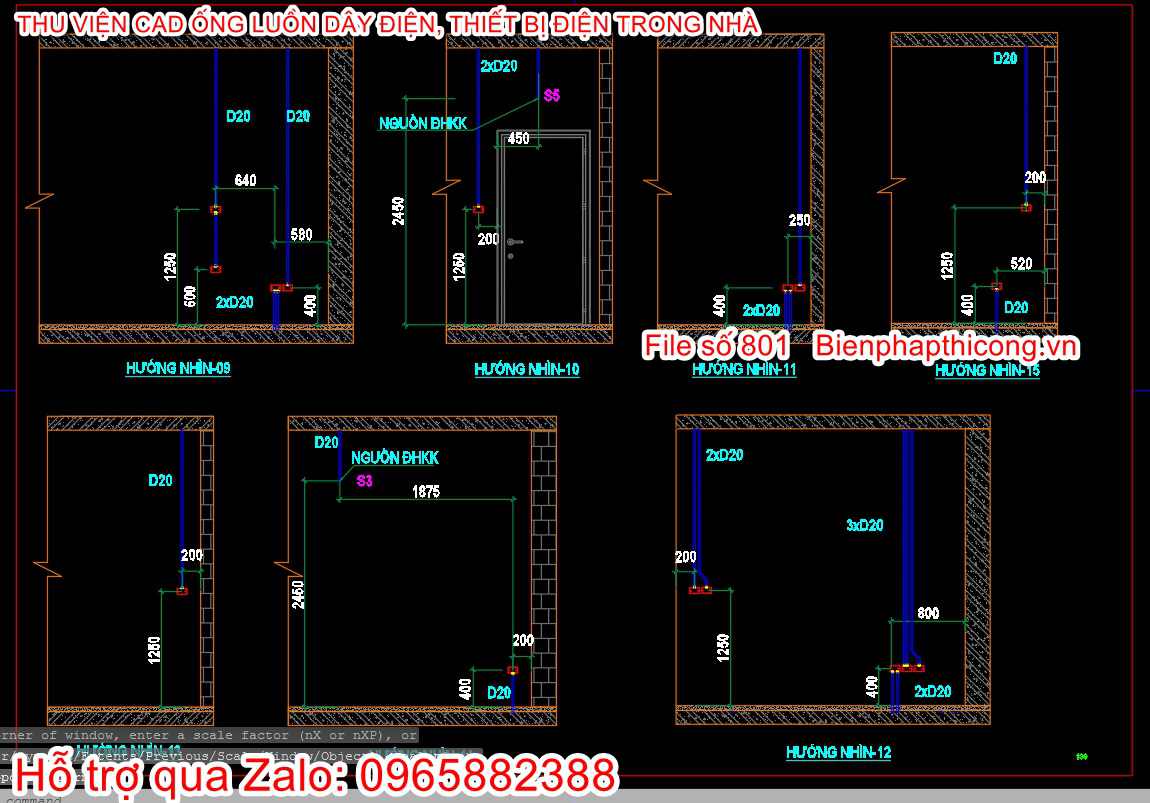Bản vẽ cad thư viện điện.