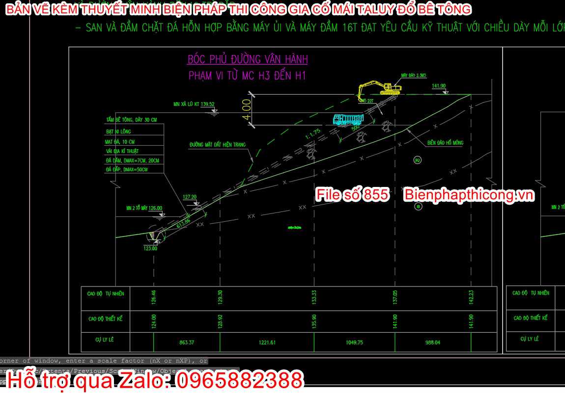 Biện pháp tổ chức thi công bóc phủ đường vận hành.