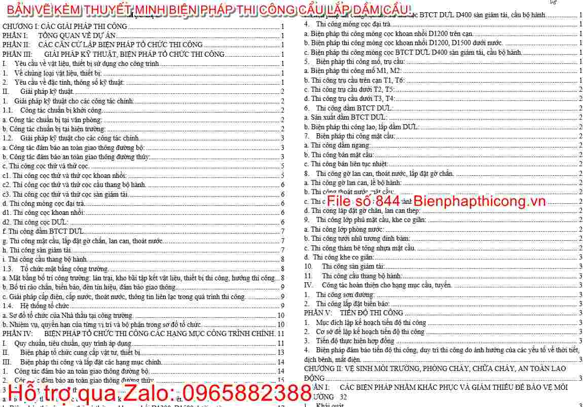 Thuyết minh bptc cẩu lắp dầm cầu.