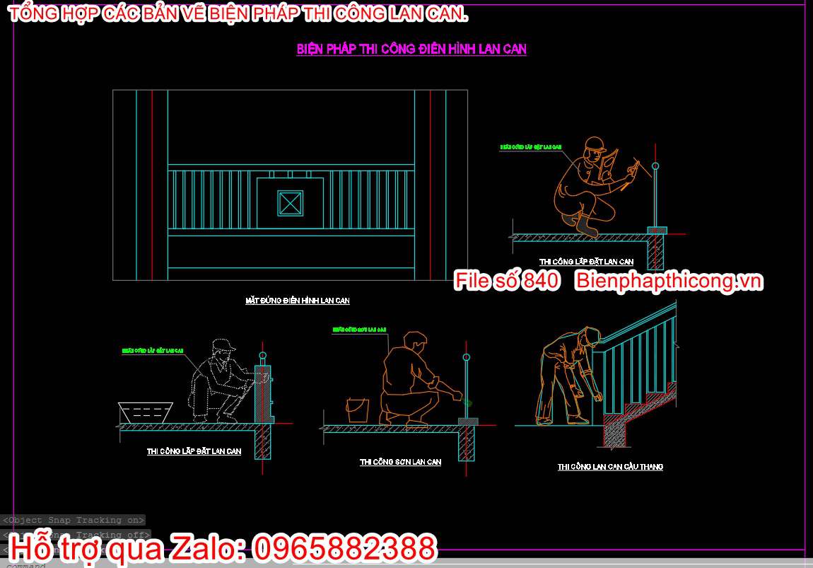 Bản vẽ bptc lan can sắt lan can thép.