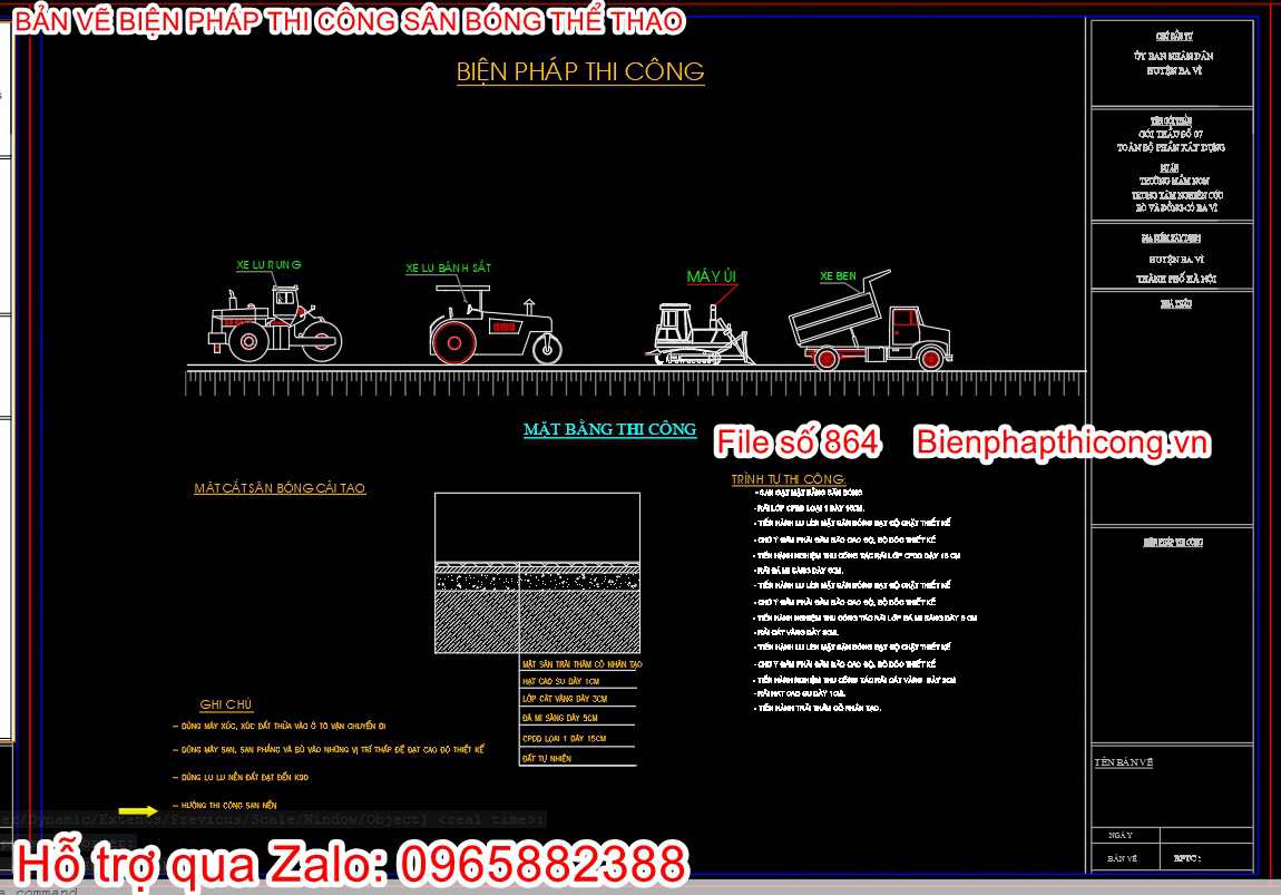 Mẫu bản vẽ cad bptc sân bóng.