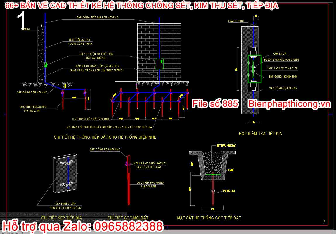 Thư viện tổng hợp tiếp địa cad.
