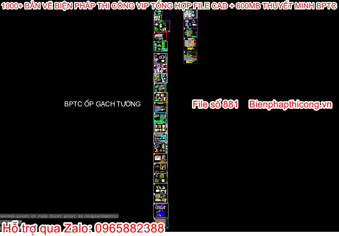 Bản vẽ biện pháp thi công ốp gạch tường.