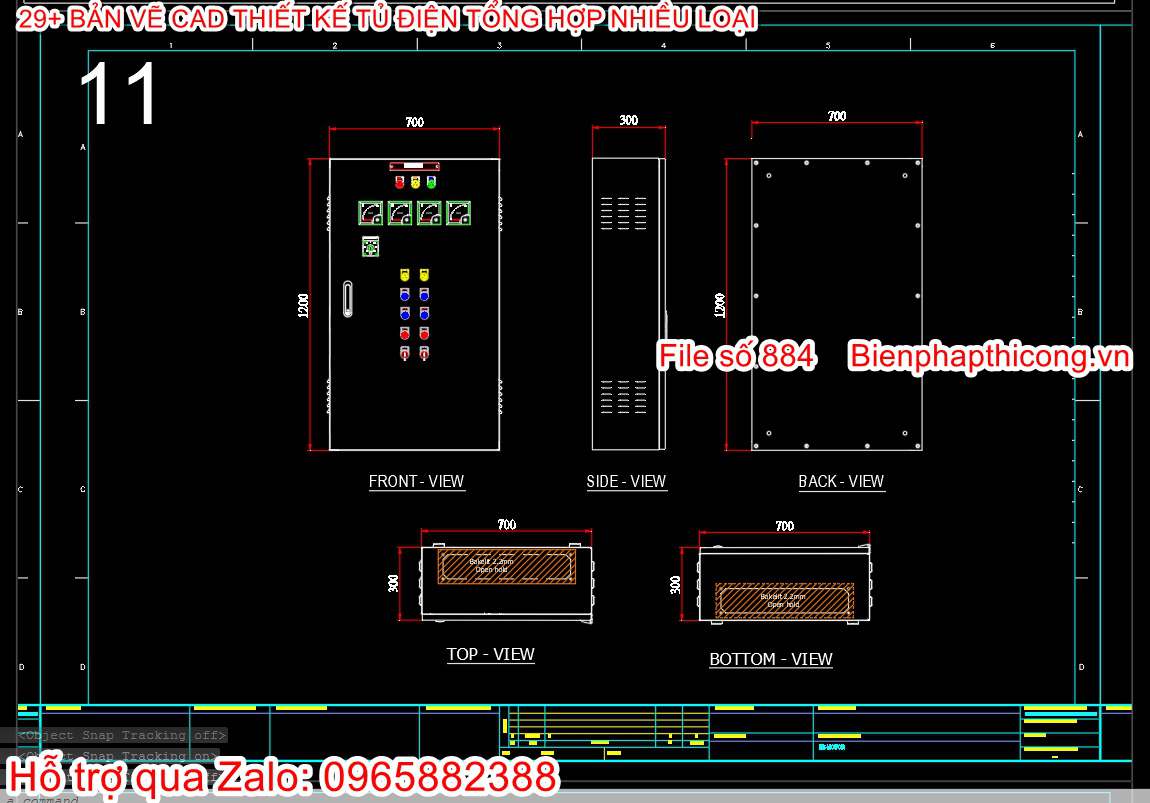 Thư viện tổng hợp nhiều bản vẽ cad tủ điện.