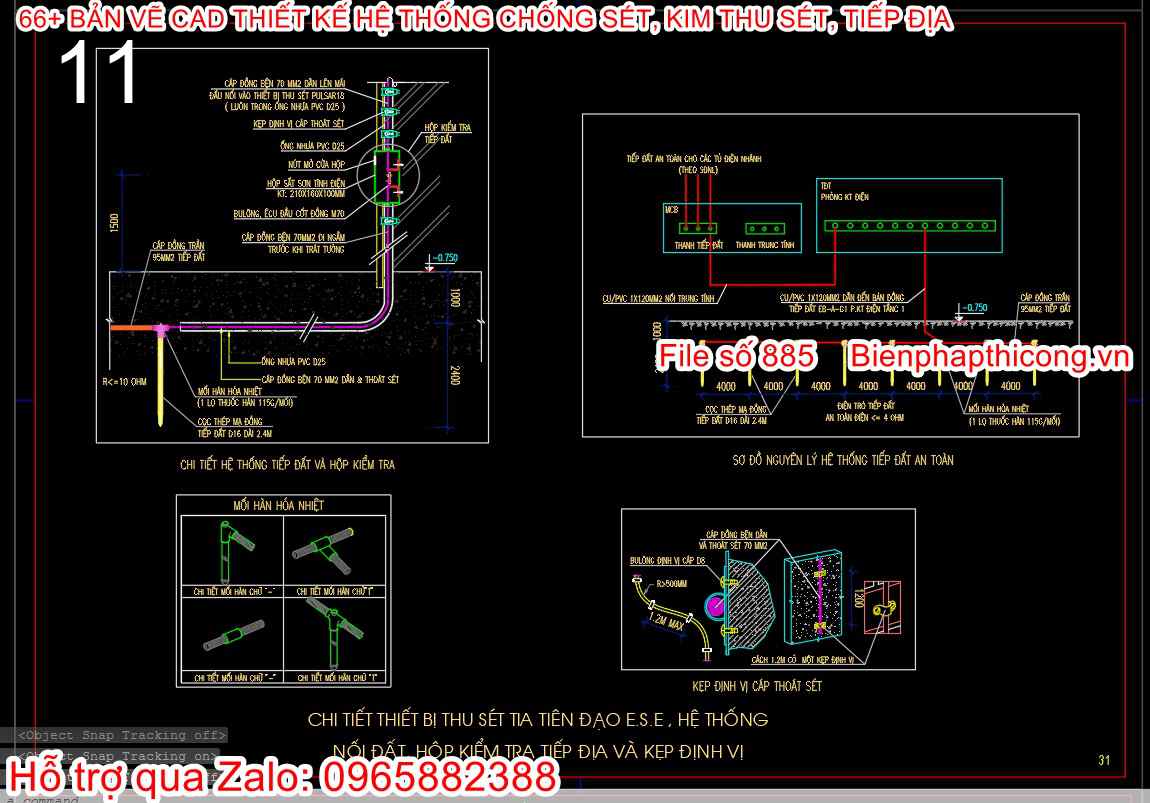 Bản vẽ cad hệ thống chống sét.