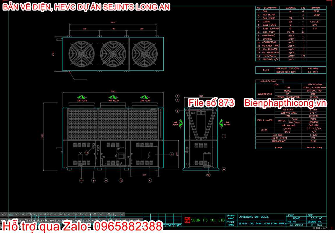Bản vẽ condensing unit detal.
