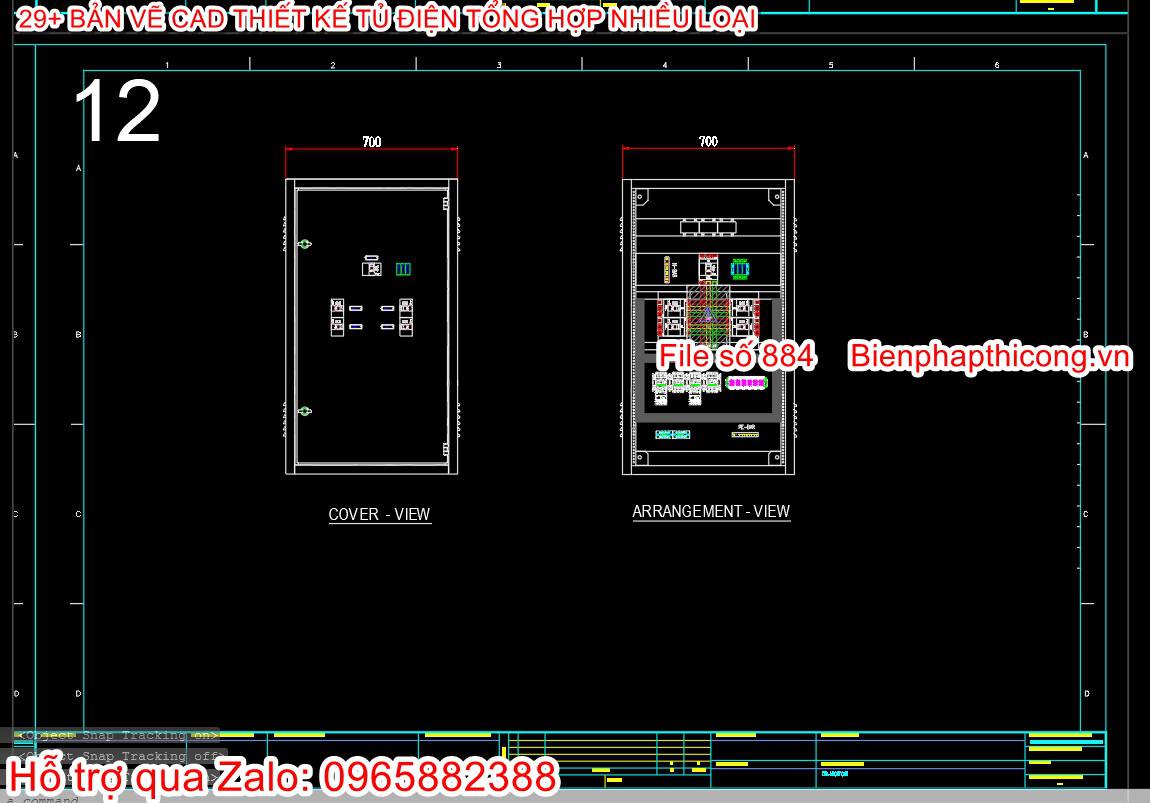 Mẫu bản vẽ cad tủ điện.