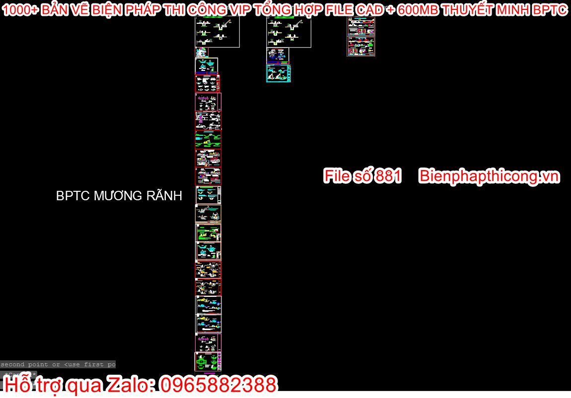 Tải file cad biện pháp thi công mương rãnh cad.