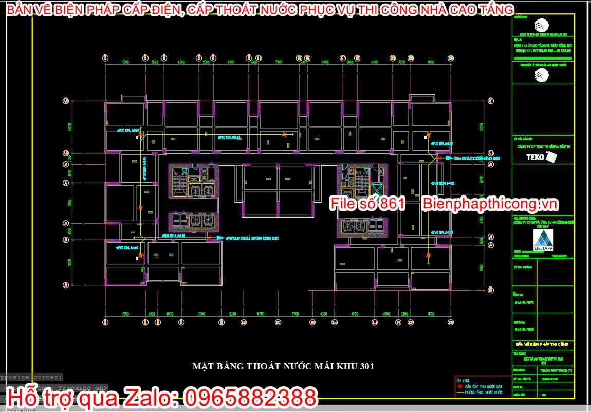 Mặt bằng cấp thoát nước.