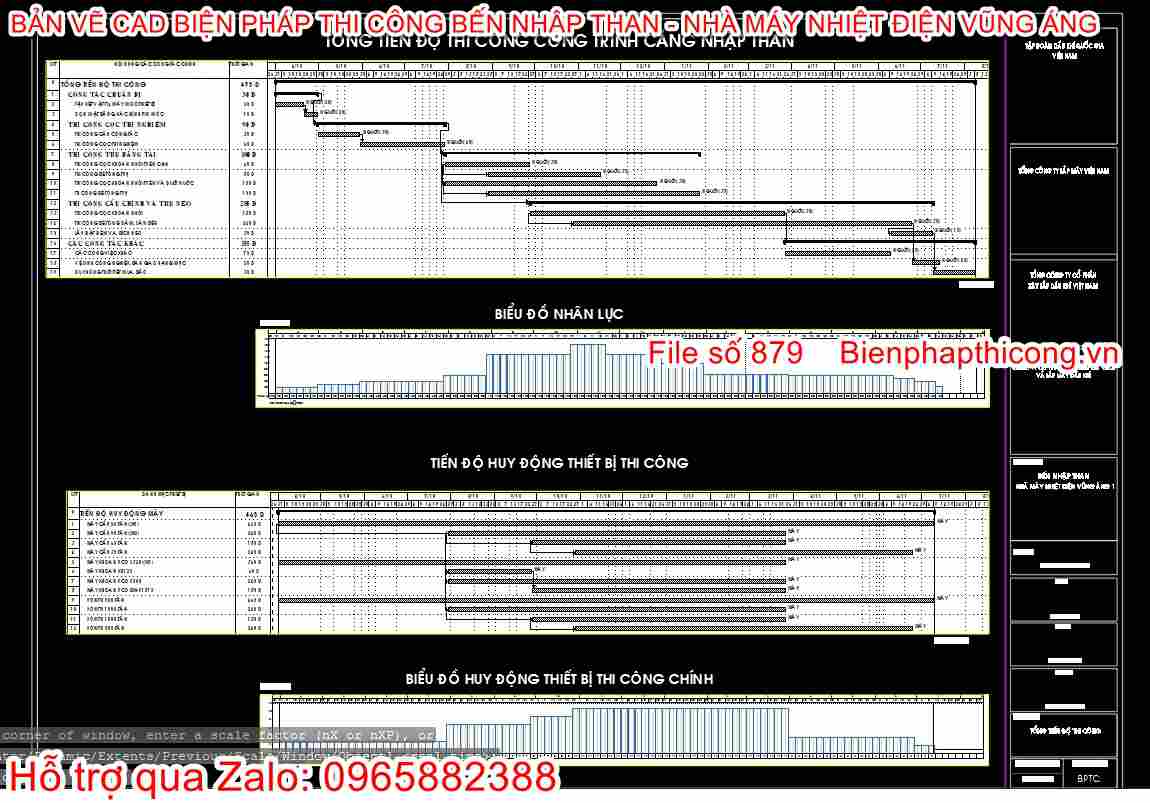 Tiến độ thi công cad.