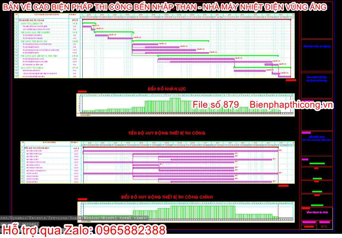 File cad tiến độ thi công.