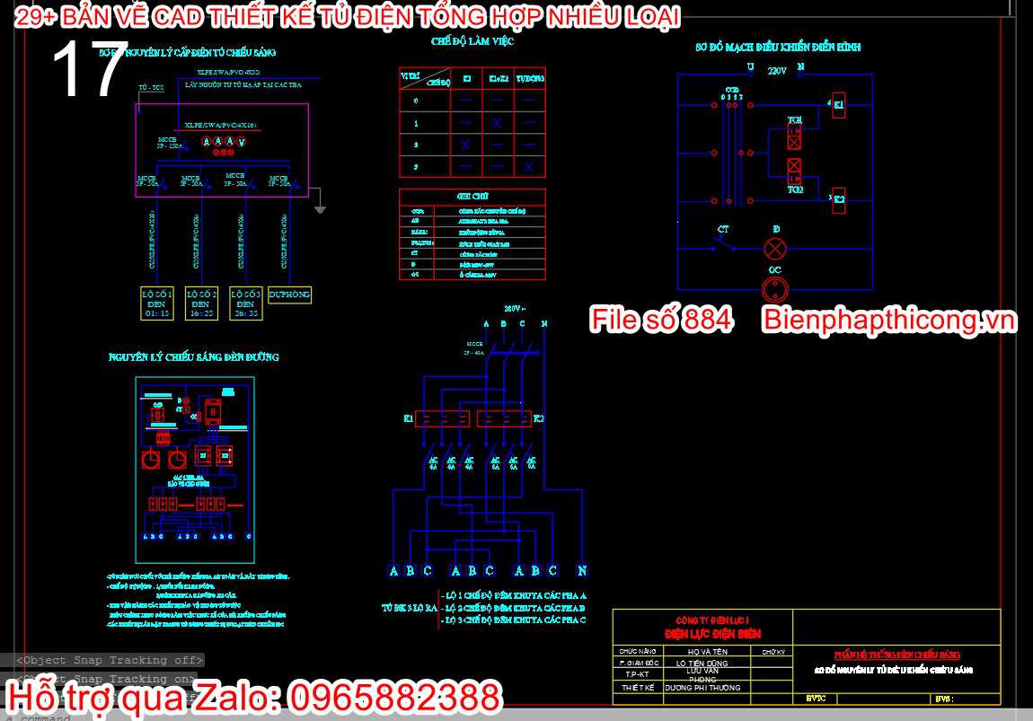 Mẫu bản vẽ cad tủ điện.