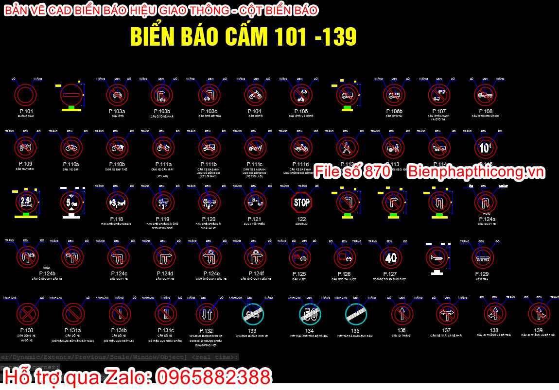 Biển báo cấm 101 - 139.