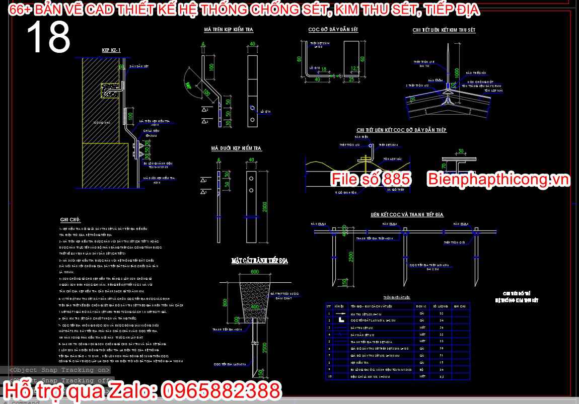 Tổng hợp các bản vẽ hệ thống chống sét.