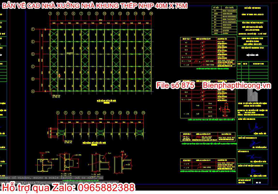 Thiết kế mặt bằng xà gồ mái cad.