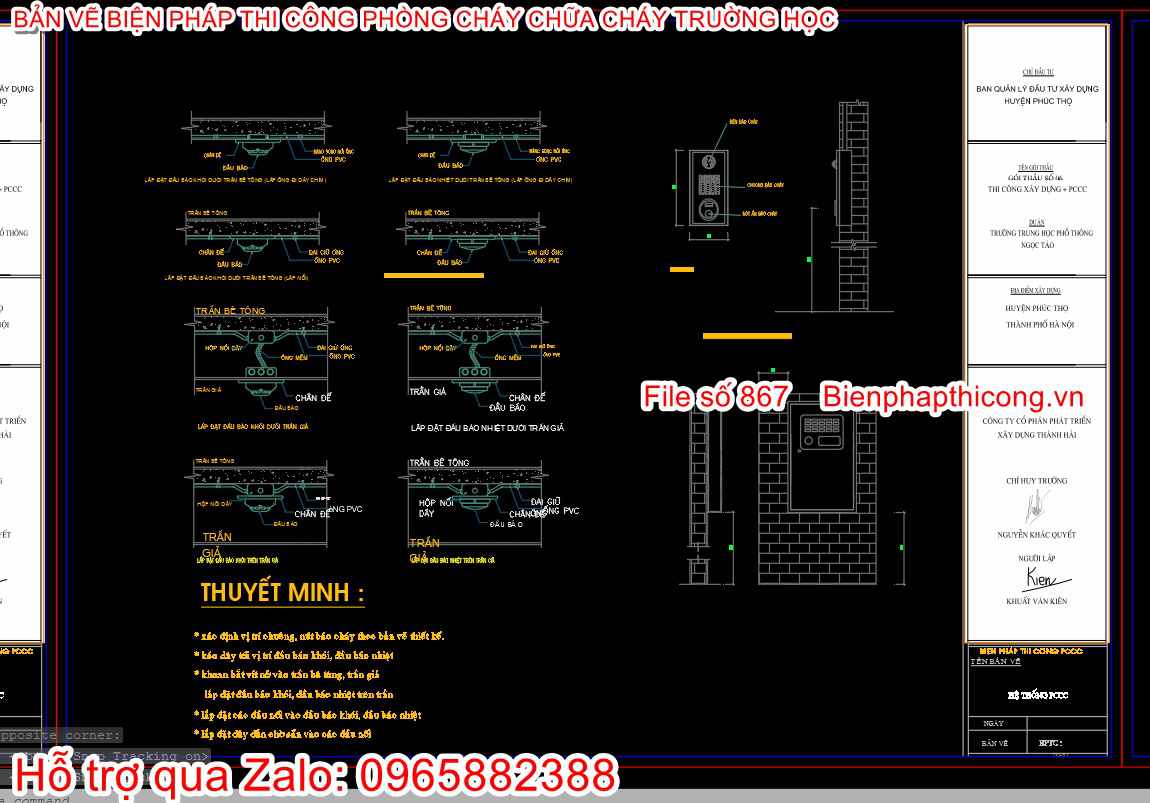 Bản vẽ bptc hệ thống pccc cad.