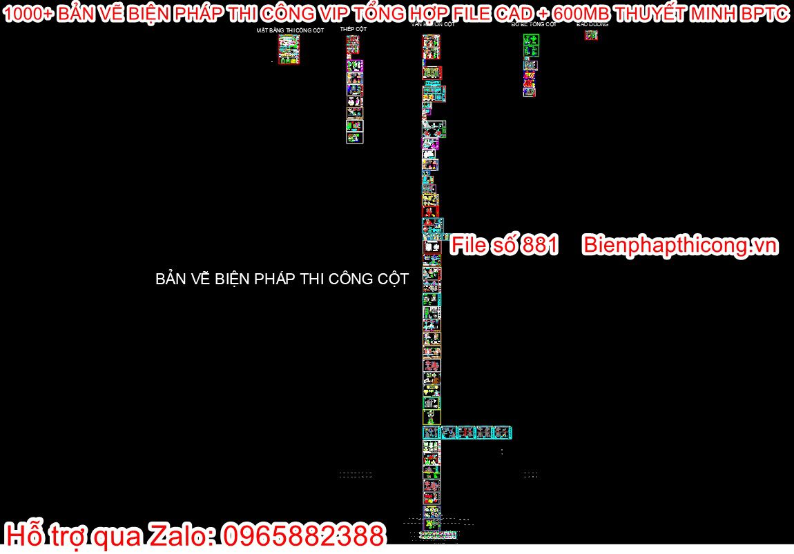 Bản vẽ biện pháp thi công cột hay.