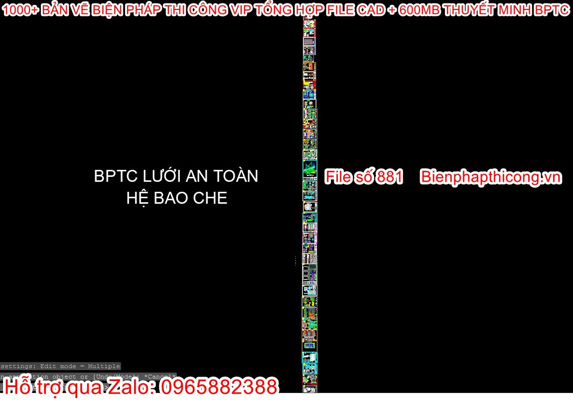 Bản vẽ biện pháp thi công lưới an toàn, hệ bao che.