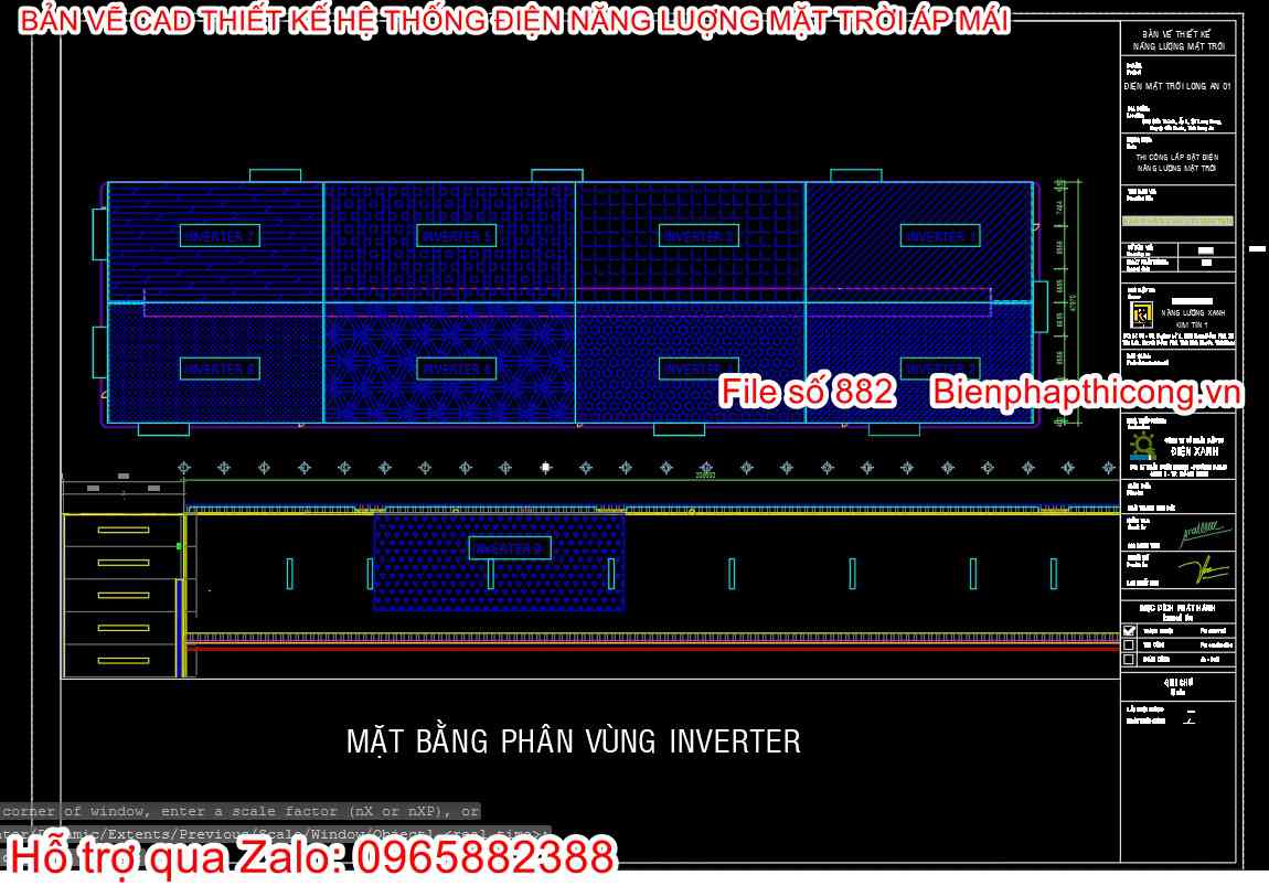 Mặt bằng phân vùng inverter.