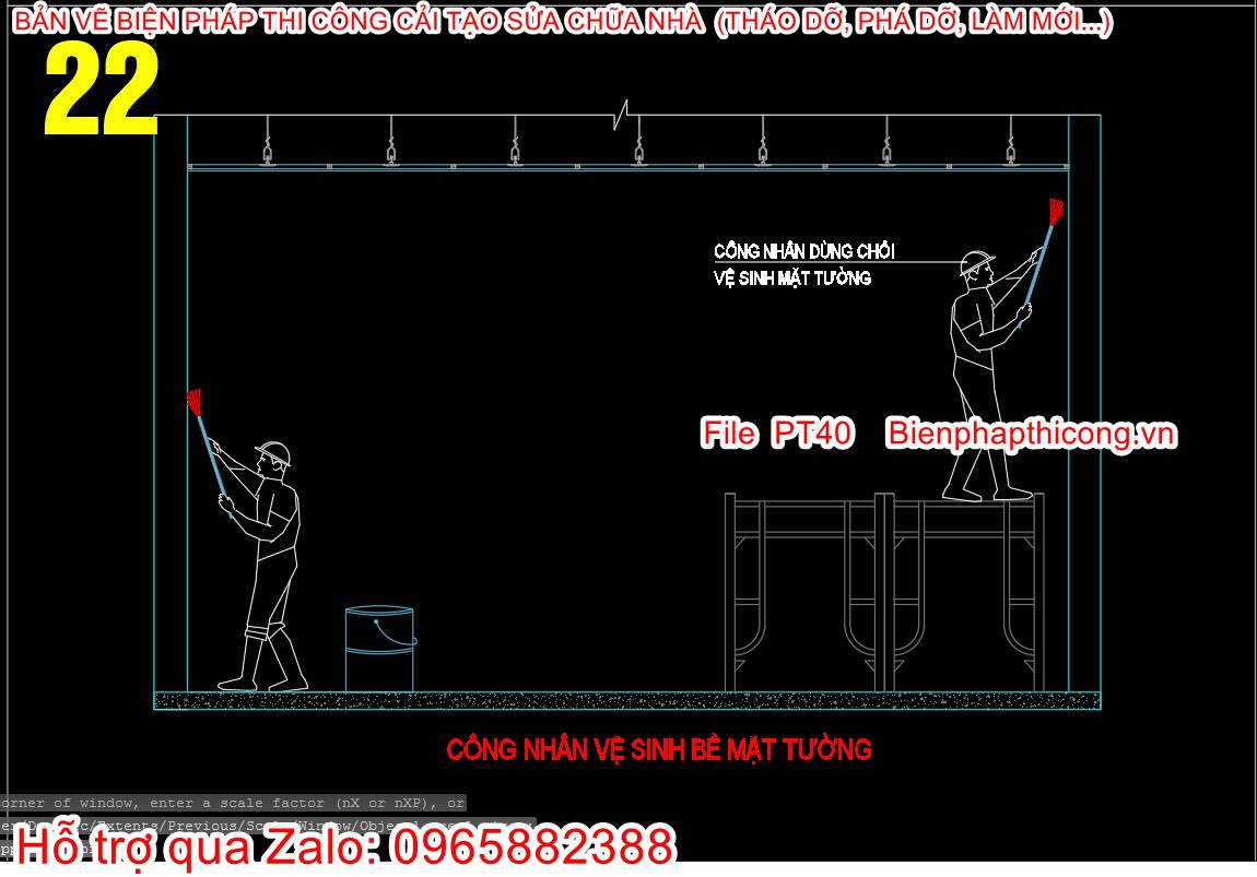 Biện pháp thi công vệ sinh bề mặt tường.