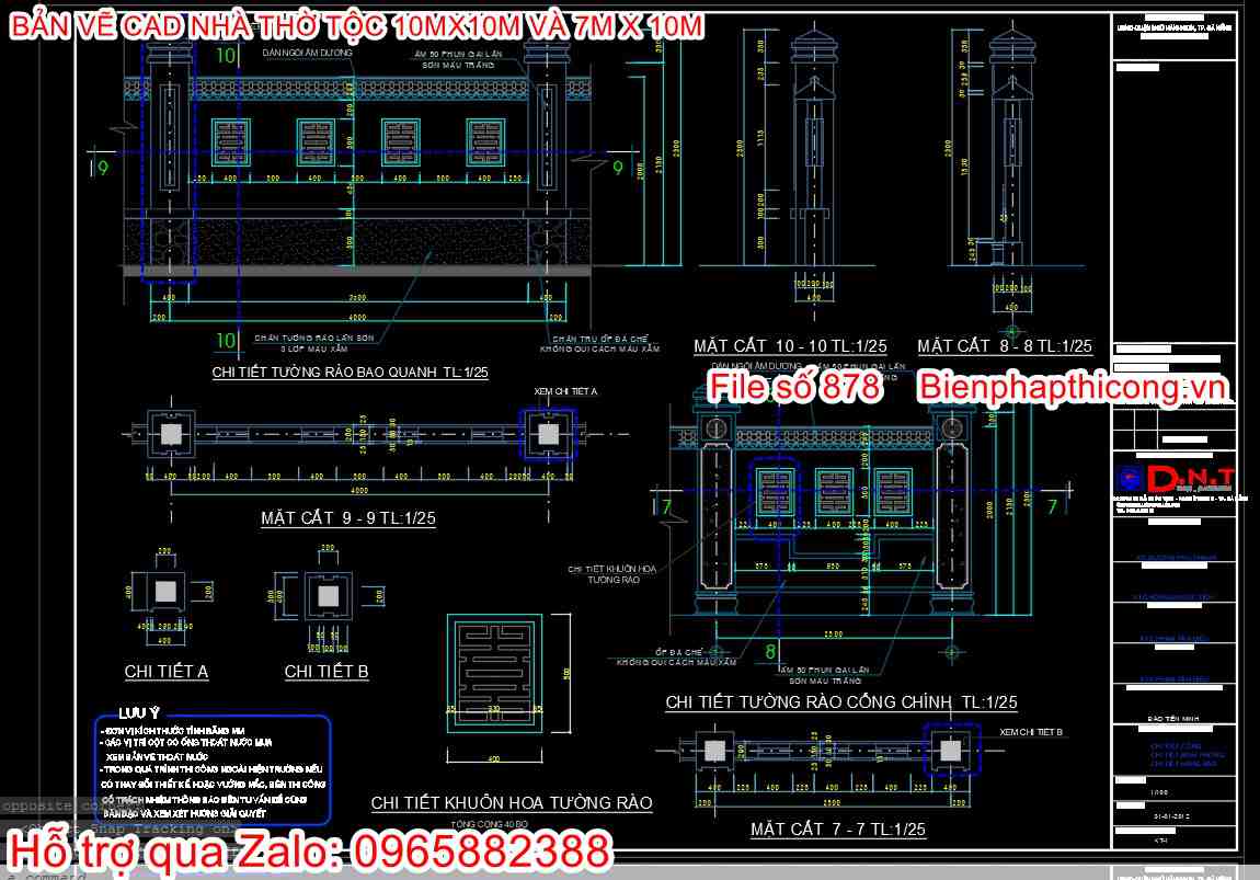 File cad hàng rào tường rào cad.