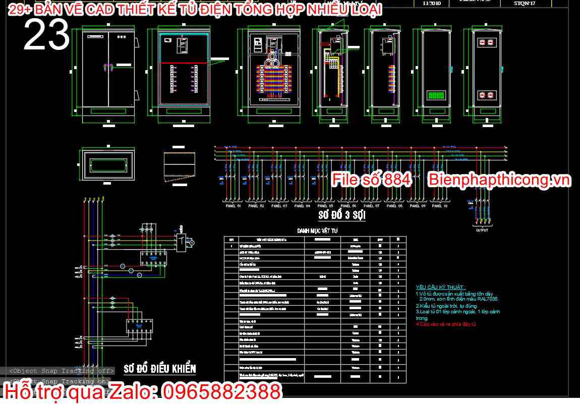 Mẫu bản vẽ cad tủ điện.