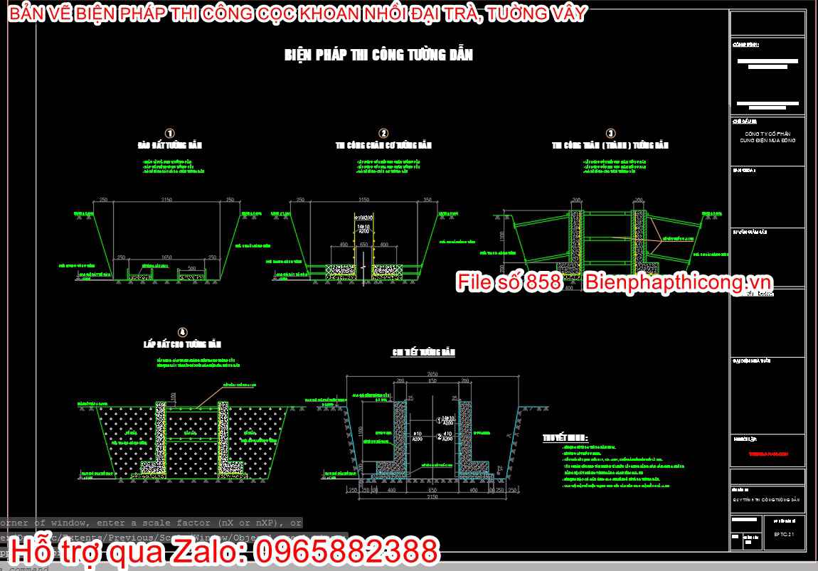 Bản vẽ bptc tường dẫn.