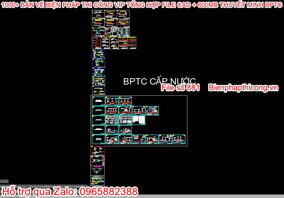 Bản vẽ biện pháp thi công cấp nước cad.