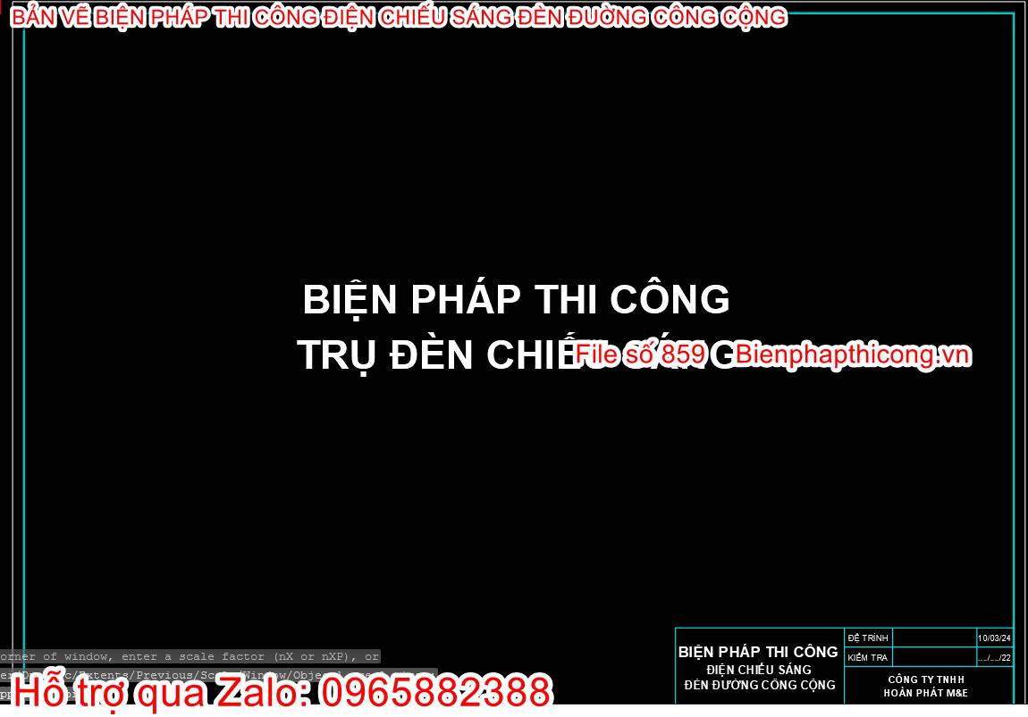 Bptc trụ đèn chiều sáng cad.