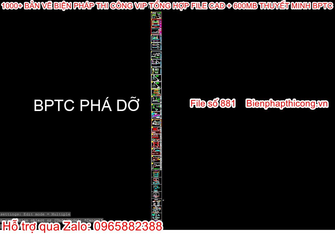 Bản vẽ biện pháp thi công phá dỡ nhà.