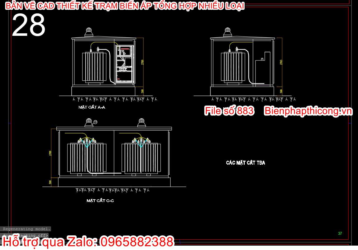 File thiết kế mặt đứng trạm biến áp.