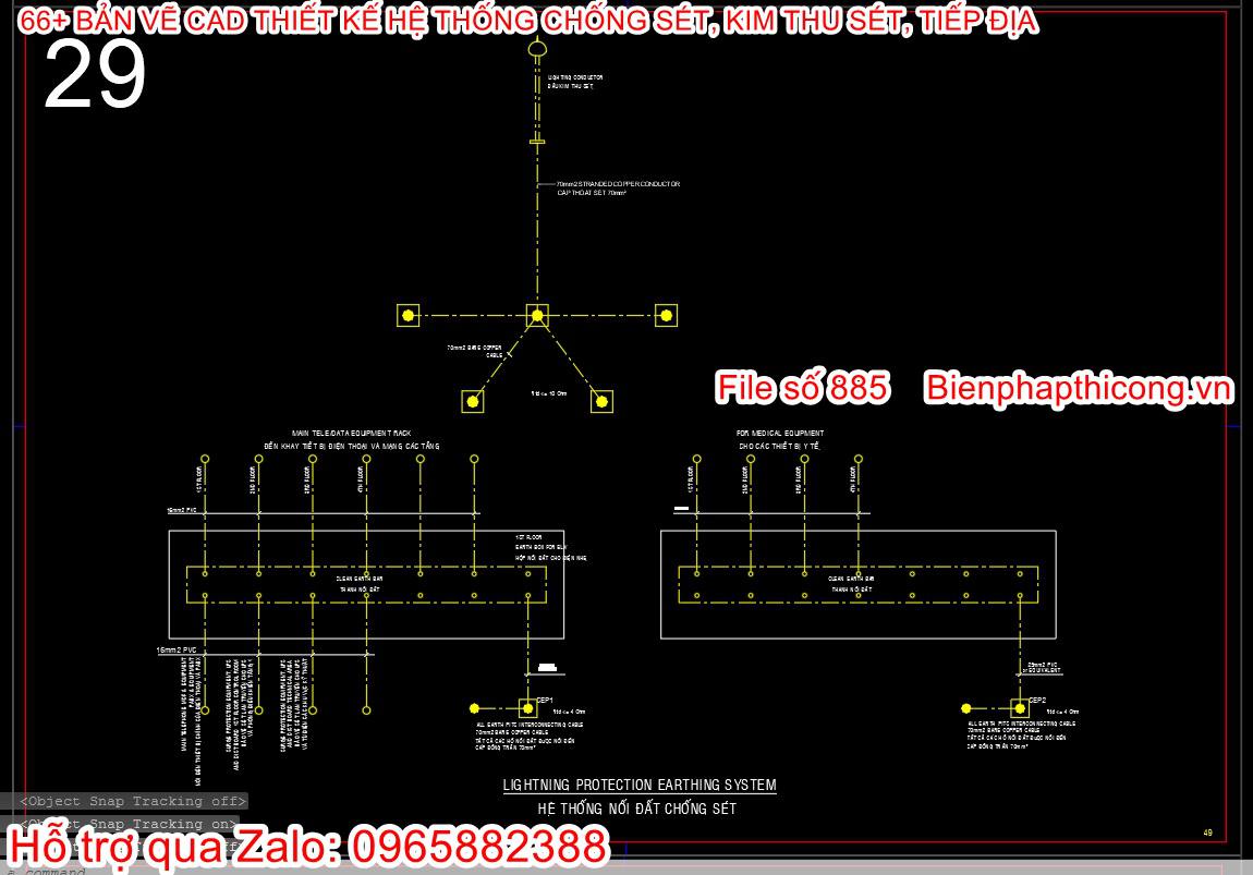 Bản vẽ hệ thống nối đất chống sét.