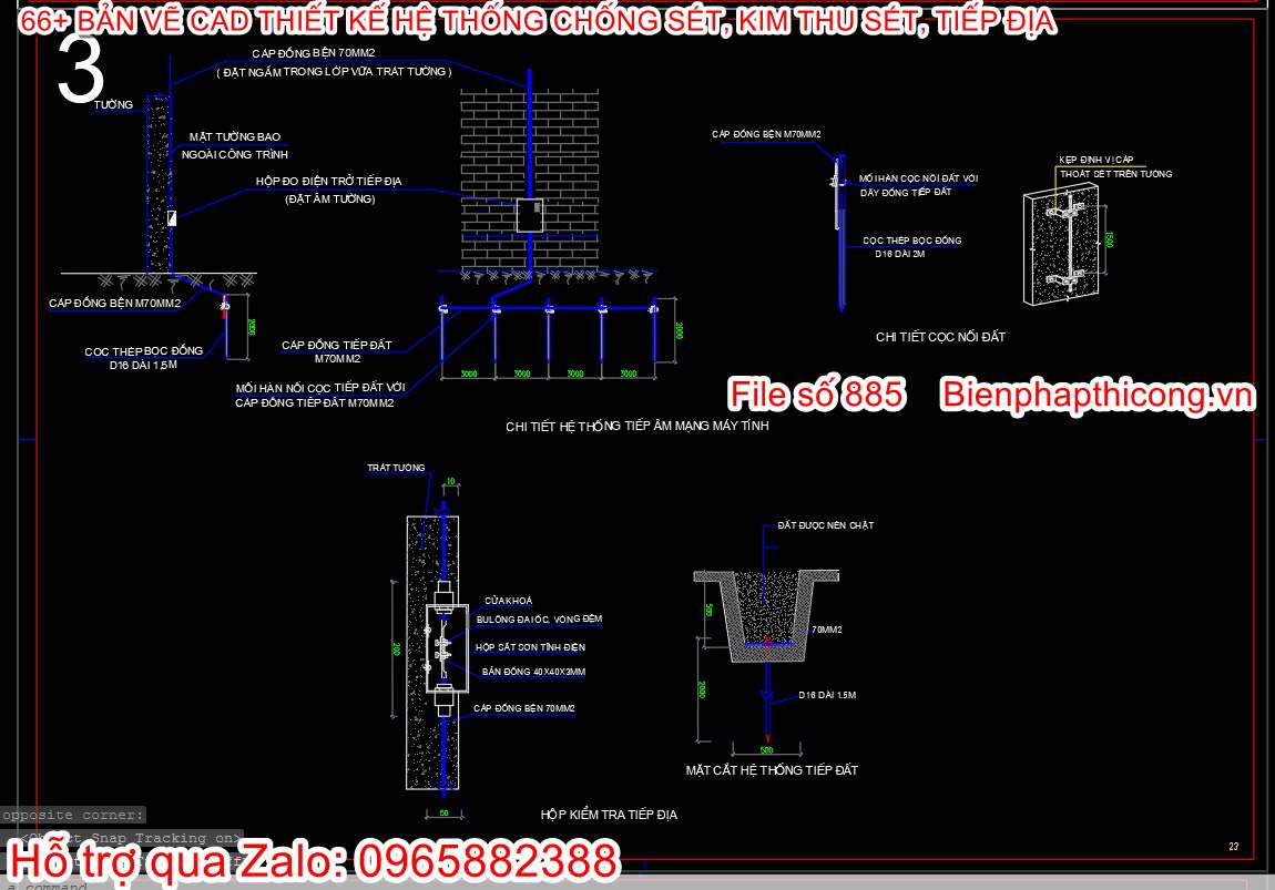 File cad hệ thống tiếp địa.