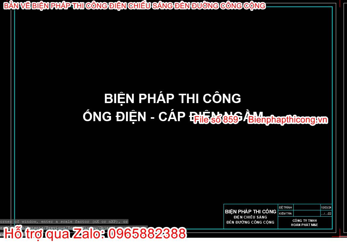 Bản vẽ bptc ống điện - cáp điện ngầm.