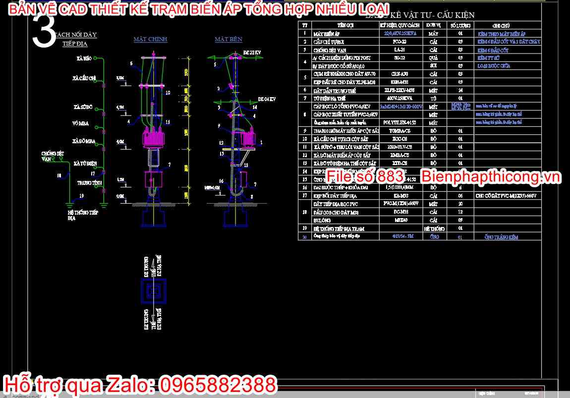 File mẫu trạm biến áp cad.