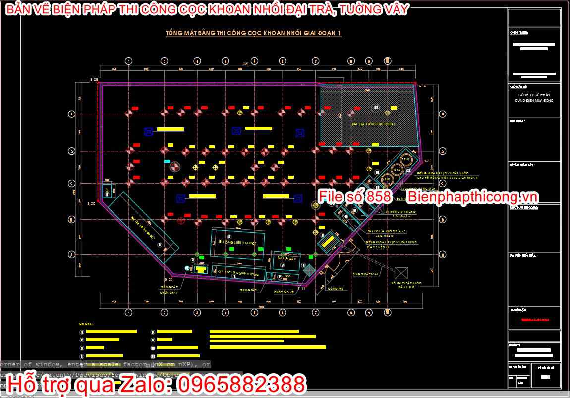 Tổng mặt bằng bptc cọc khoan nhồi.